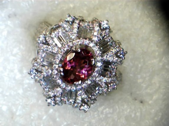 Pink Tourmaline and diamond fashion ring Colored gemstone jewelry Michigan Detroit metro area shopping