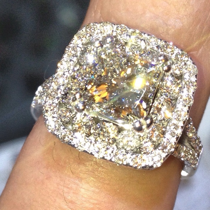 Halo Diamond Engagement Ring Michigan 