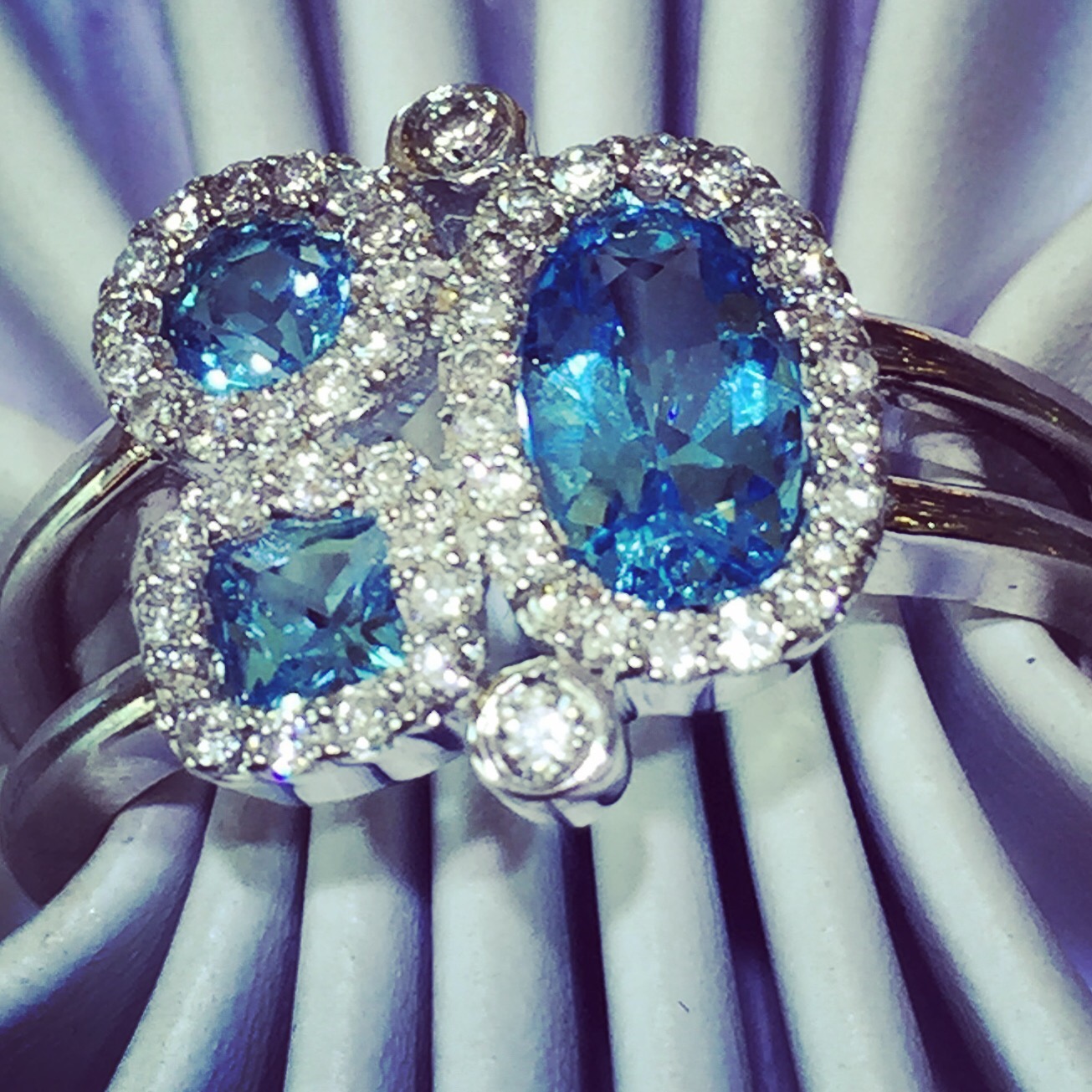 blue topaz ring colored gem stone